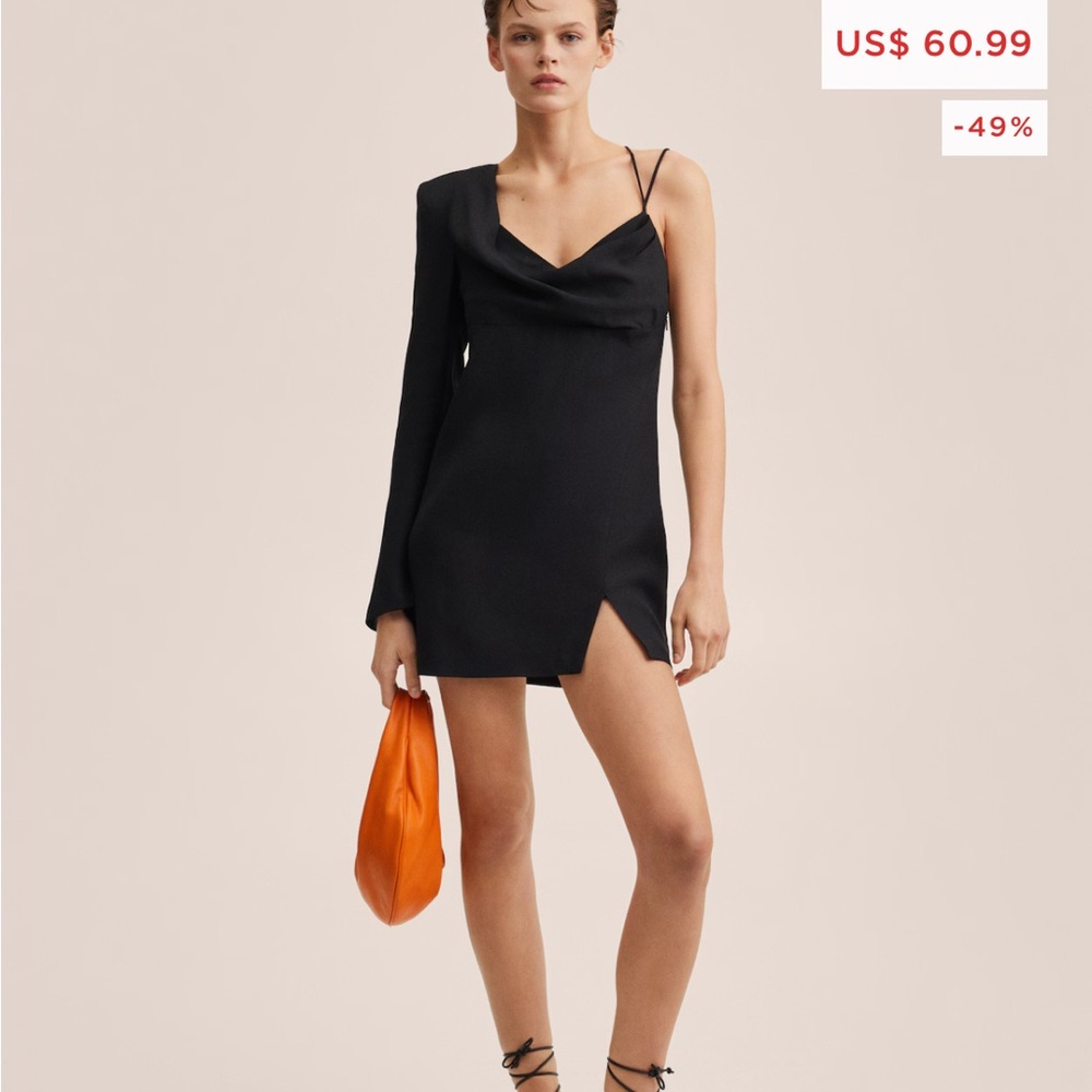 Stunning One-Shoulder Mini Dress by MANGO size XL